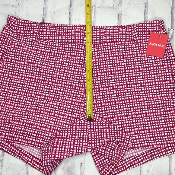 NWT Spanx Sunshine Shorts 4” Large Pull On Hibiscus Gingham Active Stretch UPF50 - Picture 5 of 8